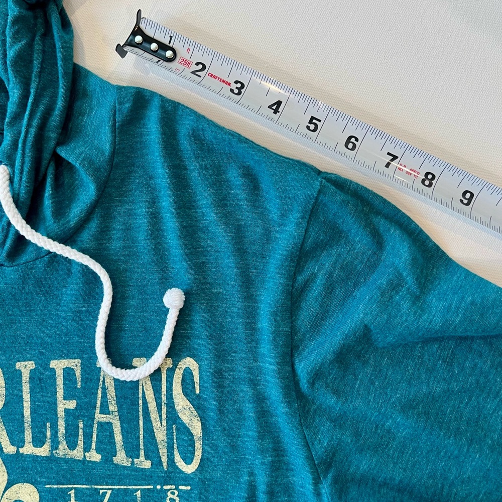 Blue 84 New Orleans Teal NOLA Hoodie Louisiana French Quarter Small Souveniere - Picture 9 of 12